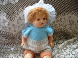 18'' CUTEST EVER 1930S UNMARKED LAMBY WIG MAMA DOLL,TEETH